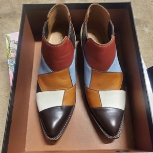 Coach patchwork booties